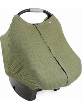 Little Unicorn Car Seat Cover Fern Muslin Cotton Green